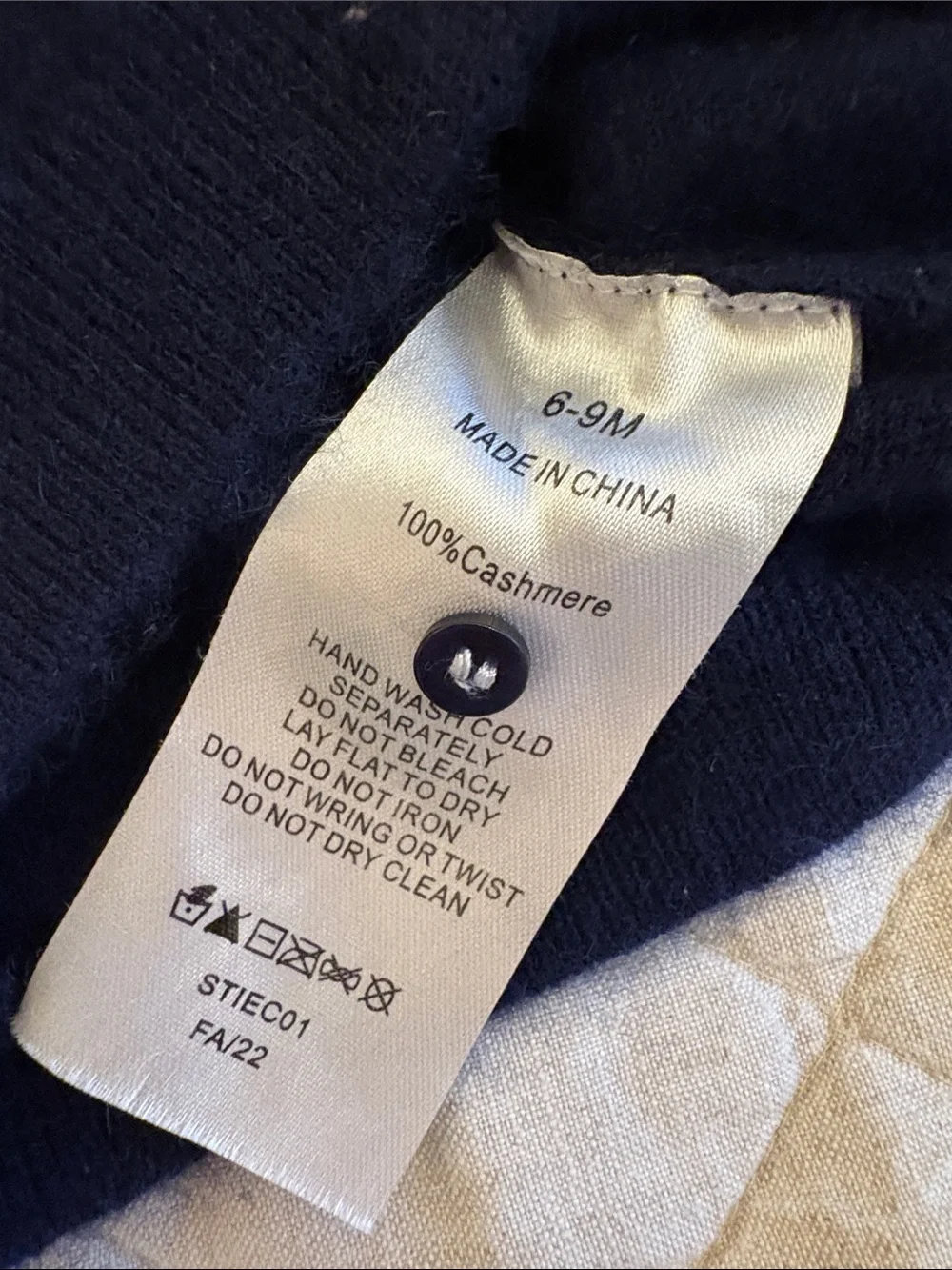 Quince 100% Cashmere Navy Crewneck Sweater Set (6-9M)